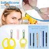 4pcs/set Light Weight Elastic Band Pen Holder Vintage Pen Clip for Notebook  Office Accessories