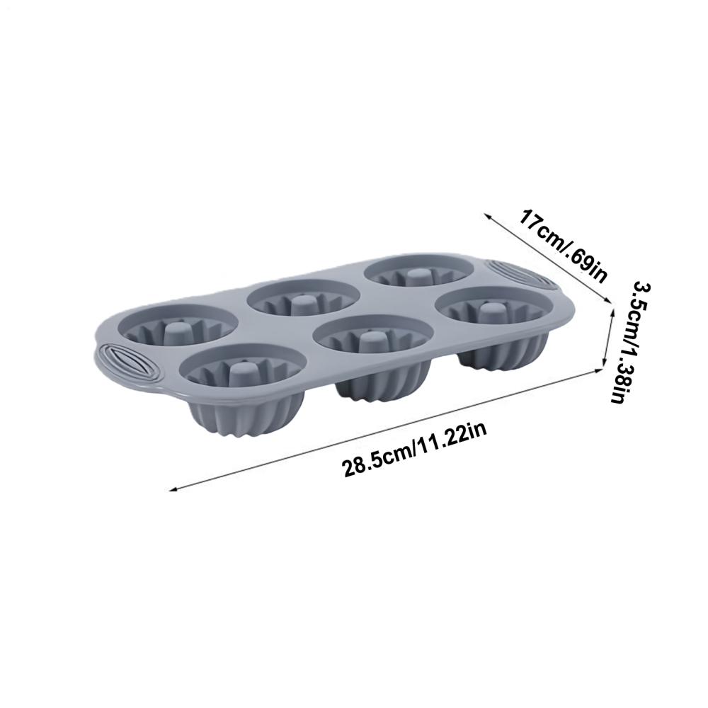 6 Hole Silicone Donut Mold Non Stick Donut Maker Baking Tray Reusable Donut Swirl Shaped Muffin Cake Mould Baking Pan