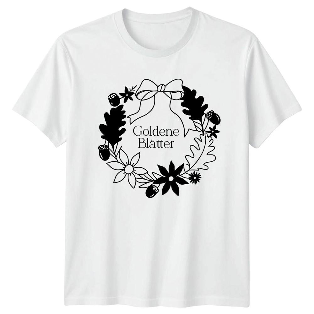 Goldene Bltter Unisexs TShirt GerUnisex Botanical Autumn Gift For Her S