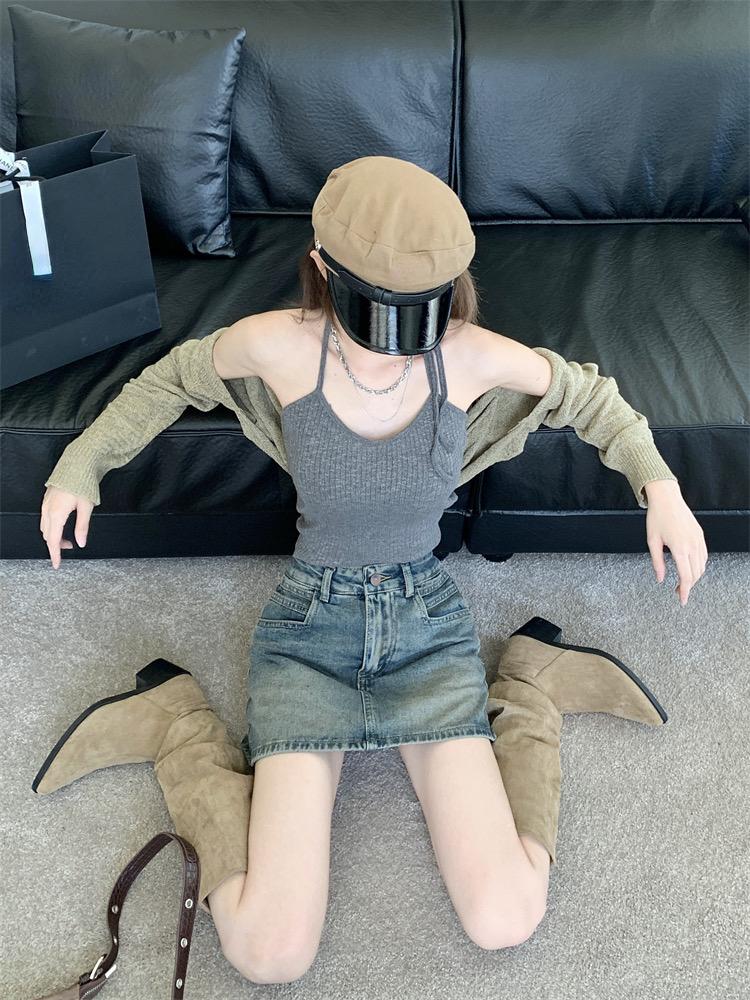 Summer Retro Blue Short Denim Skirt Women High Waist Fashion A-line Mini Skirts Female Slim Pockets Y2k Streetwear Jeans Skirt