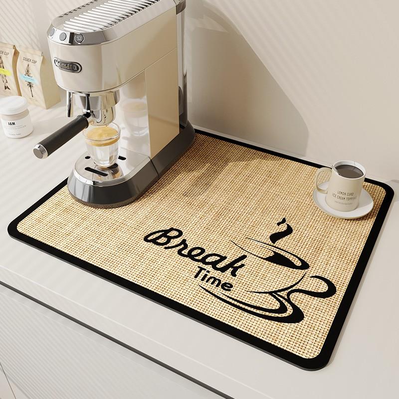Bar Coffee Machine Mat Absorbent Drying Pad Kitchen Counter Table Non Slip Heat Resistant