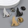 Howling Lonely Wolf Gold-plated Badge, Women's Anti-exposure Buttons, Suit Lapel Pin, Collar Brooch, Formal Accessories