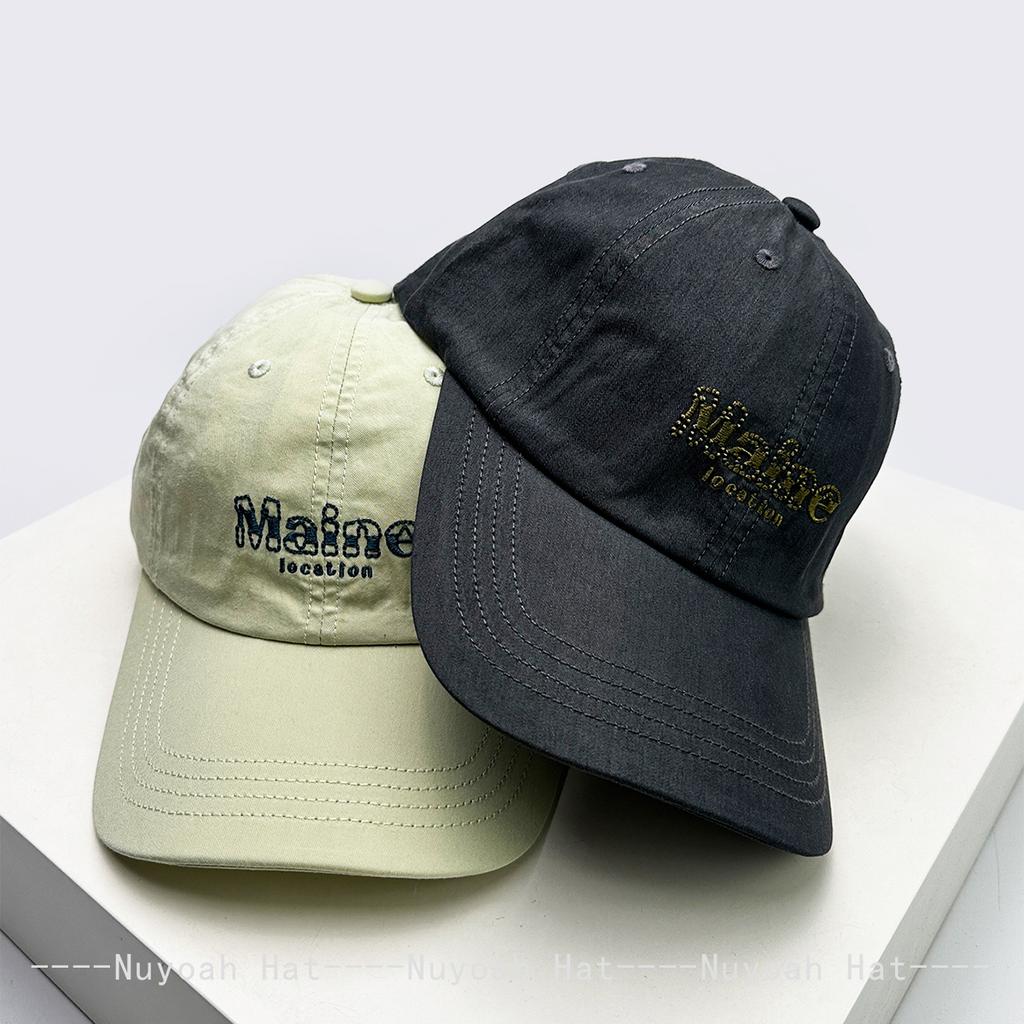 Baseball Letterings Alphabet Maine Stitched Stitching Embroidered KFashion Style Korean Women Men Her Him For Fresh Caps Peaked Hats Little
