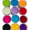 12colors Flocking Fibers Powder,Candy Manicure White Color Fuzzy Nylon Flocking Velvet Powder for Nail Art Tips,Crafts Glitter for Decoration,Color