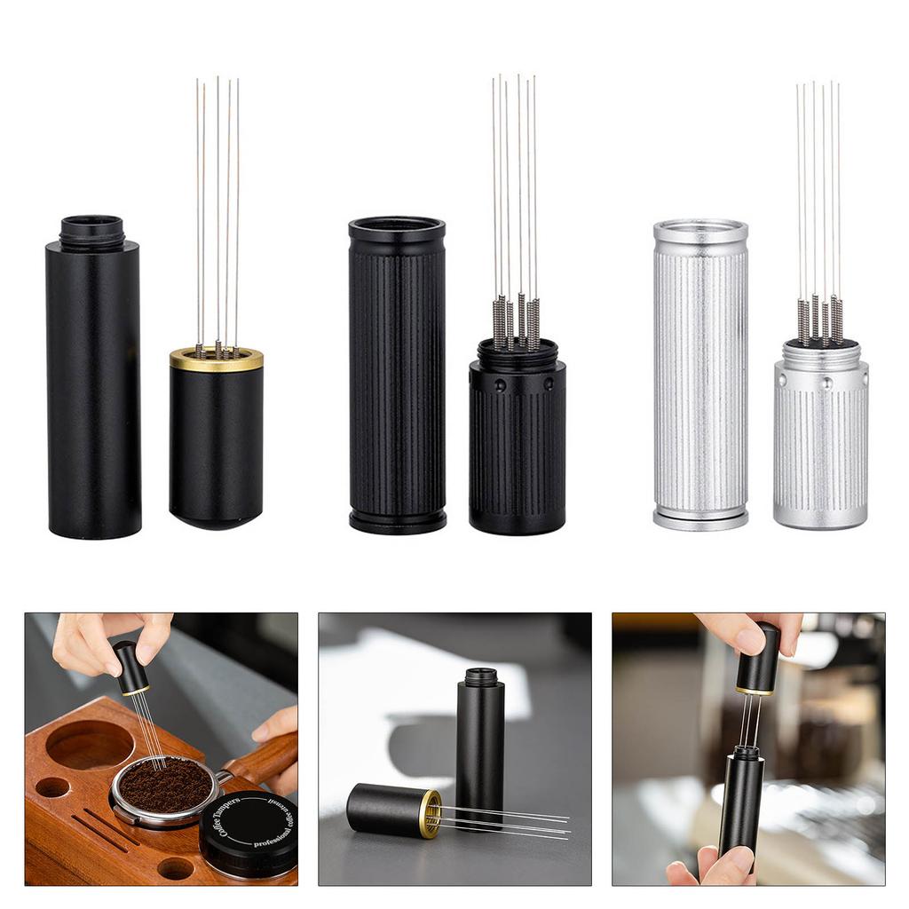 Portable Coffee Distribution Needle Coffee Powder Needle Coffee Distributor Metal Texture Coffee Stirrer for Coffee