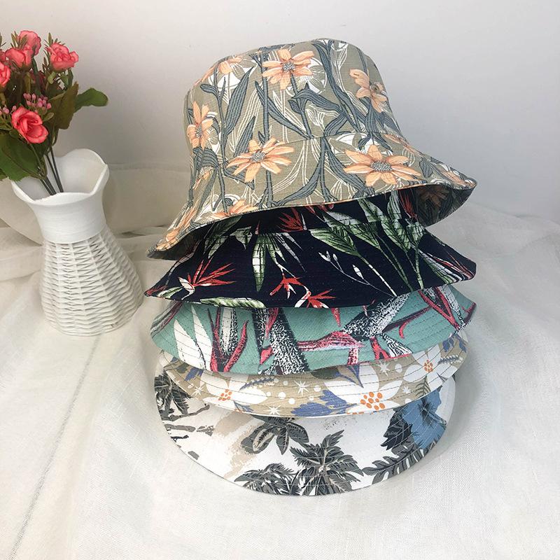 Cotton and Linen Printed Chinese Style Canvas Bucket Hat Men's and Women's Trendy Brand Sunshade Sunscreen Basin Hat