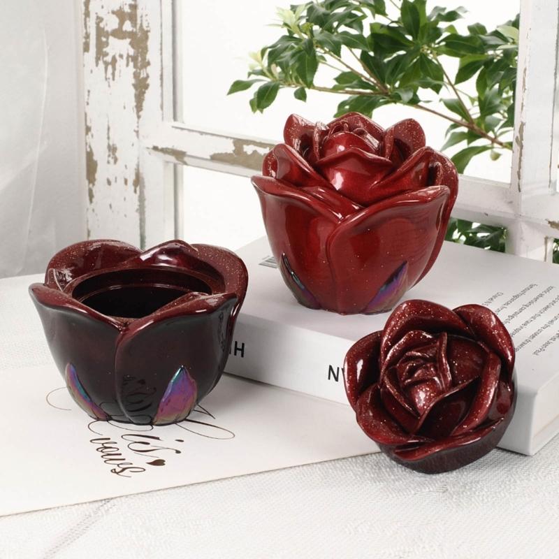Forma na úložný box na květ růže DIYs křišťálové epoxidové formy na svíčku Forma na popelník Multifunkční silikonová forma