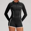 Athletic Womens Colorblock Yoga Jacket With Breathable Nylon Spandex For Running And Fitness