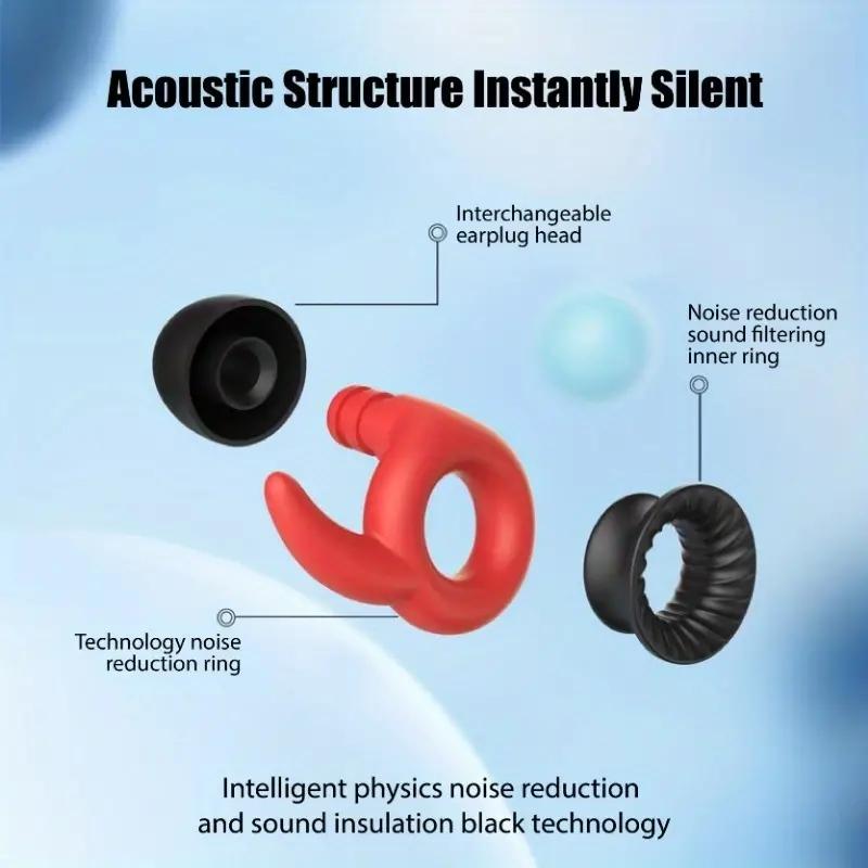 Soundproof Earplugs Silicone Earplugs Reusable Waterproof Earplugs Sleep Best Noise Reduction for Swimming/Concert/Trips/Working