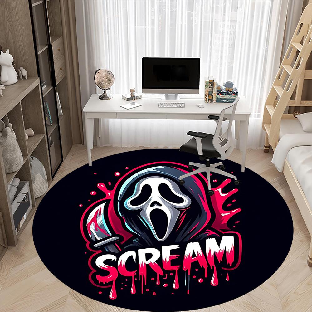 1pc Scream MaskChair Carpet for Office, Non-slip, Soft and Durable Office Rug for Interior Decoration, Perfect for Office yy250925076