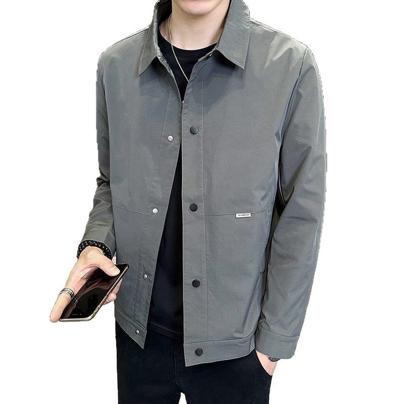 Men's Slim Fit Cotton Jacket - Stylish, Warm, Versatile, Turn-Down Collar for Autumn and Winter
