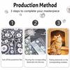 5D Pearl Kit Pearl Cat Cozy Fireplace Design DIY Enamel Art for Living Room Bedroom Wall Decoration Handmade Gift