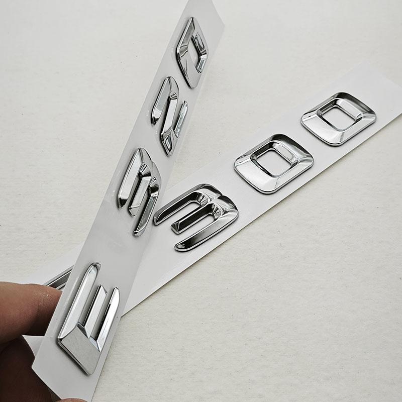 For Mercedes Benz E Class E320 E300 E220 E200 Rear Trunk Badge Emblem Decals Car ABS Chrome Logo Auto Exterior Accessories
