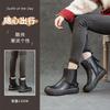 Autumn and Winter New Leather Martin Boots Women's Warm Velvet Shoes Retro Casual Flat Heel Short Knight Leather Boots