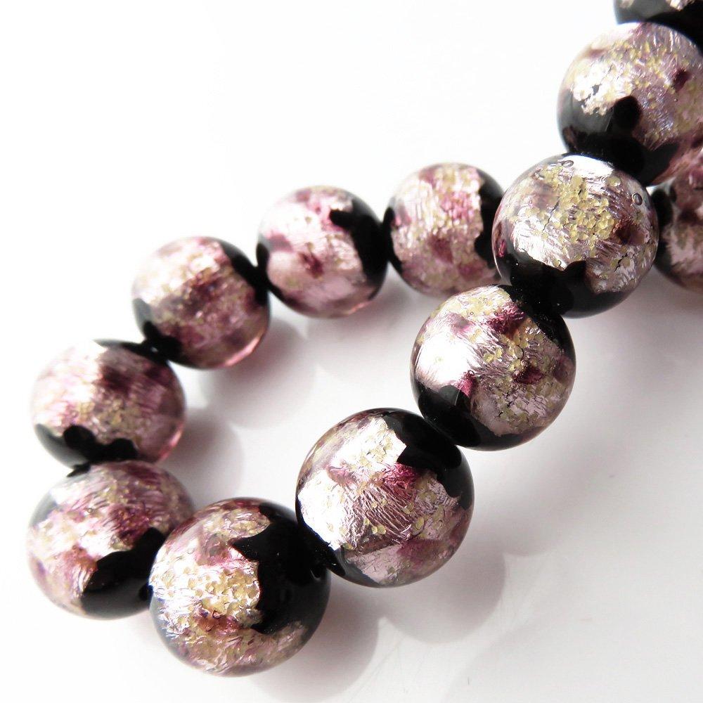 [GOLD STONE] Glowing Firefly Glass Bracelet, 12mm, Cherry Blossom Color, Pink, Glass Bead, Okinawa, Inner Diameter: Approx. 18cm