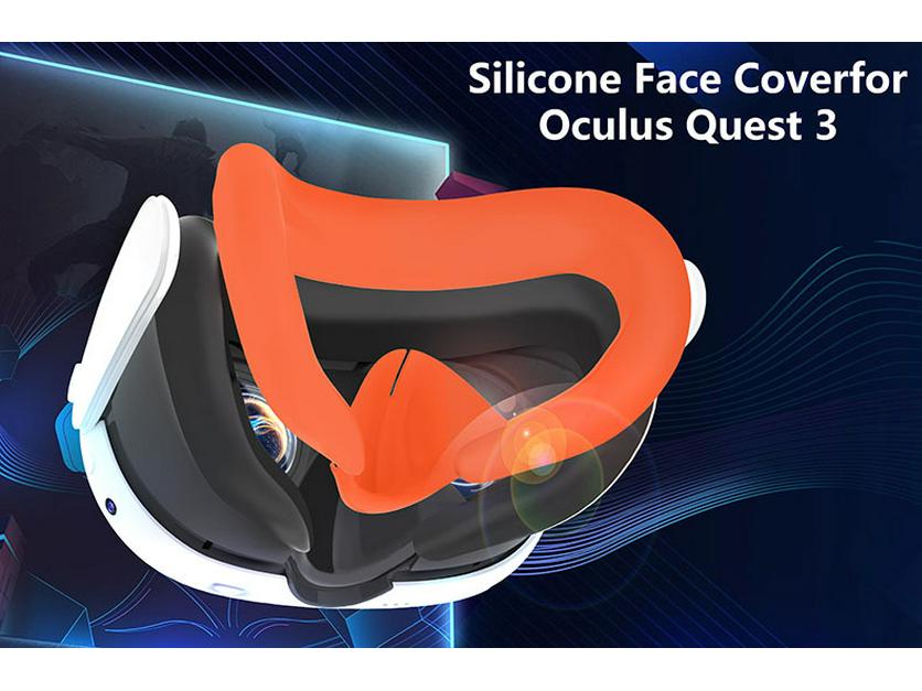 MetaQuest 3 Retractable VR Eye Mask - Light-Blocking, Waterproof, Sweatproof, Silicone Face Shield