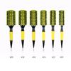 yellow bristle aluminum tube heat conduction rolling comb Tip tail handle styling comb Fluffy styling curly hair
