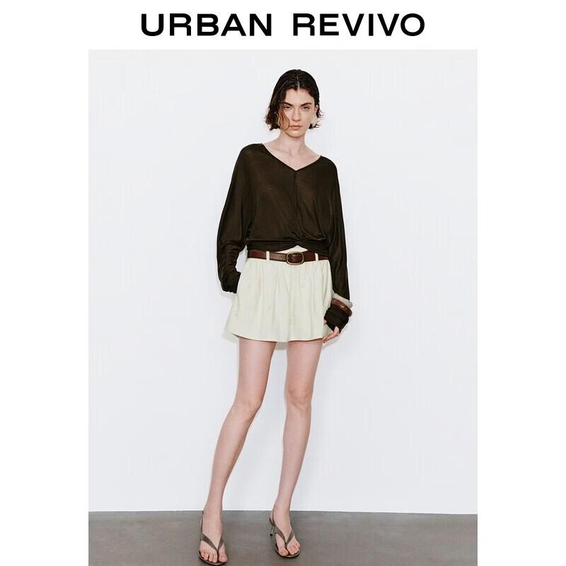 UR2026 Summer New Women s Pleated Beaded Mini Skirt M