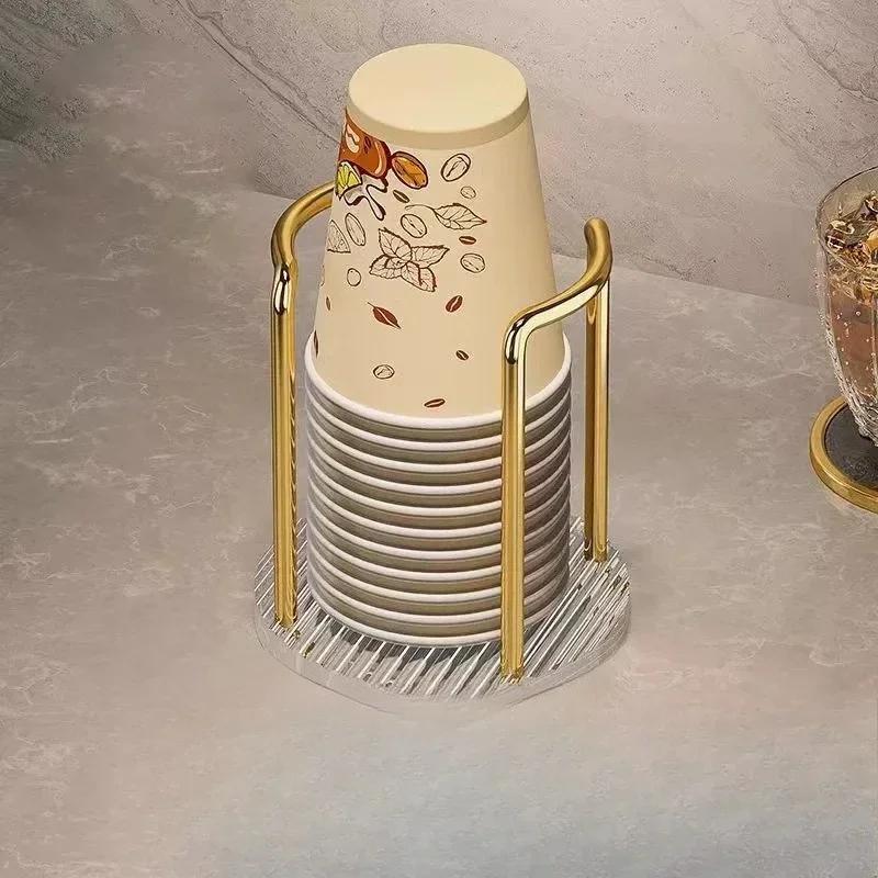 

New Mug Display Stand Home Organizer Luxury Disposable Cup Storage Holder Water Tea Cups Dispenser Rack Shelf with Longer Stick