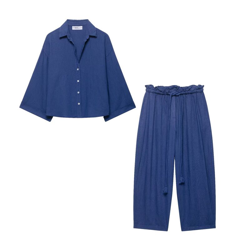 Kaslead New Women Clothes Western Style Fashion Loose Shirts Casual Trousers 4043012 4043246