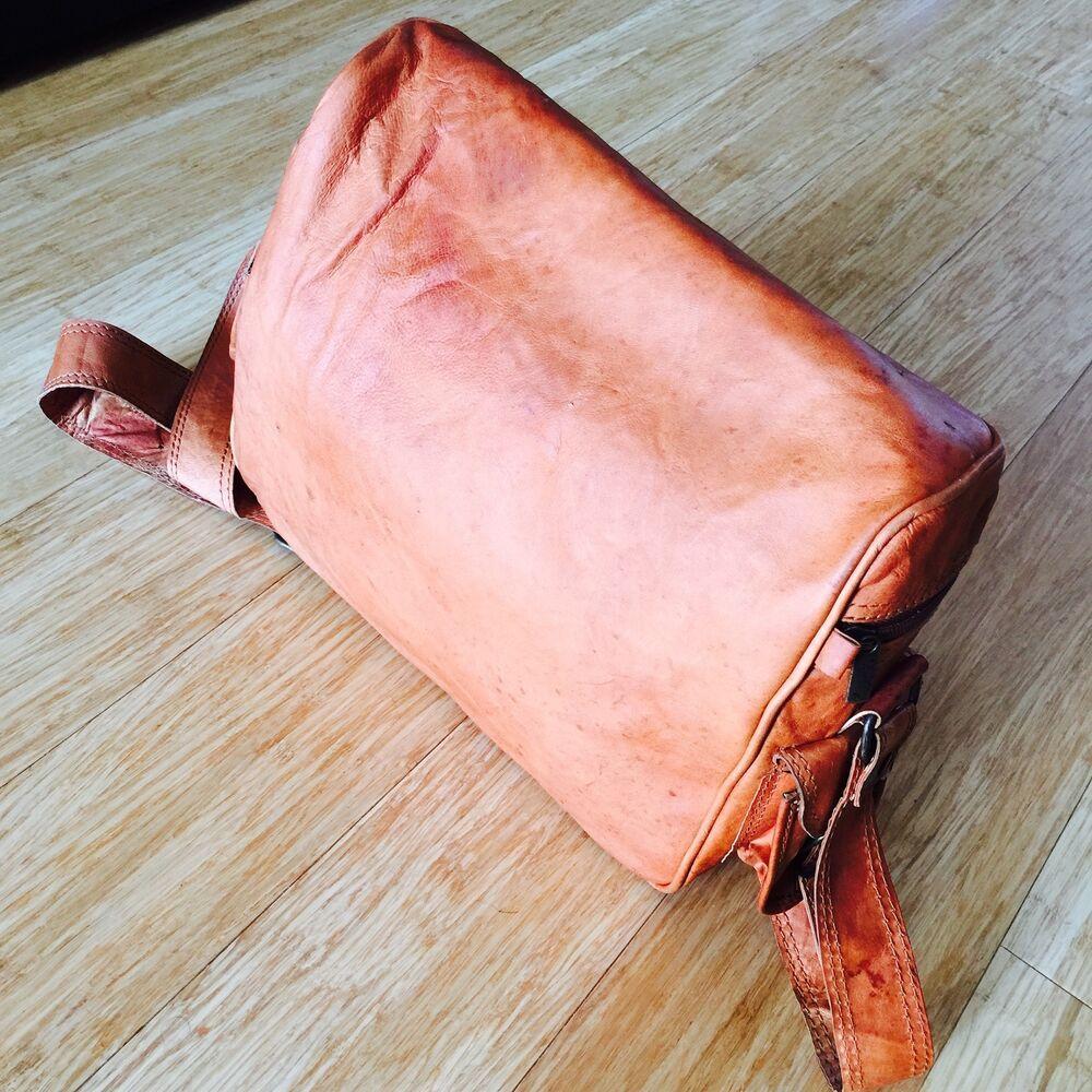 Vintage Reisetasche Umhängetasche Vollnarben Ziegenleder Übernachtungstasche