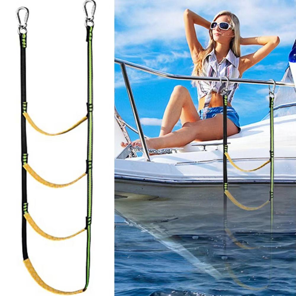 Reusable Boat Rope Ladder 3/4/5 Step Boat Folding Ladder Canoeing Use