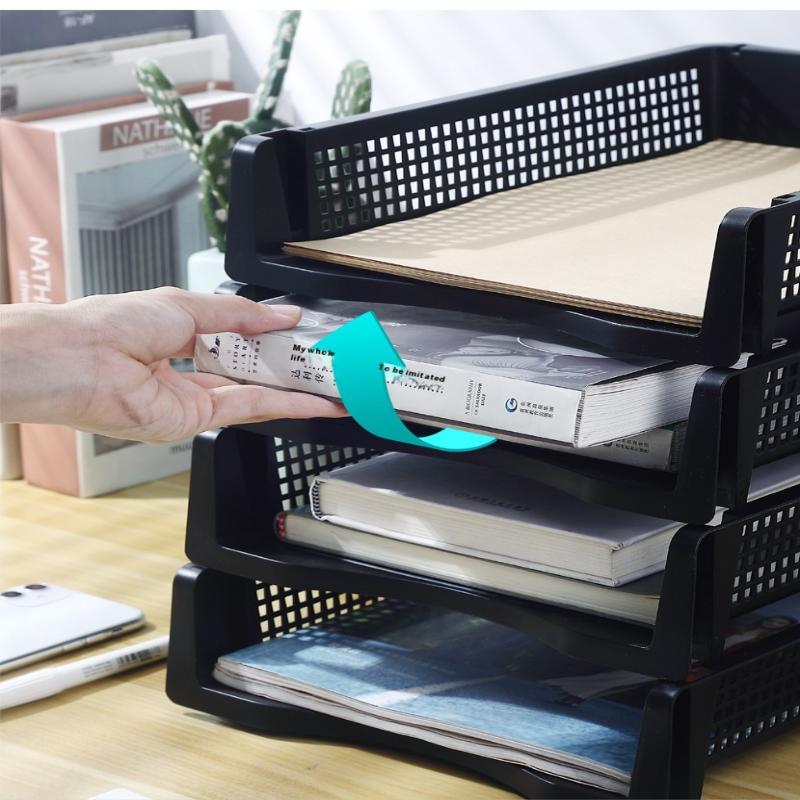 1/3Pcs Detachable Plastic Office File Folder Stand Multi-Layer Desktop Storage Ra Desk Organizer Box Document Holder