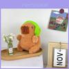 Music Capybara Plush Toy With Headphone Style Creative Decor For Kids And Teens
