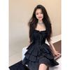Black suspender dress children's early spring new high-end princess tutu summer