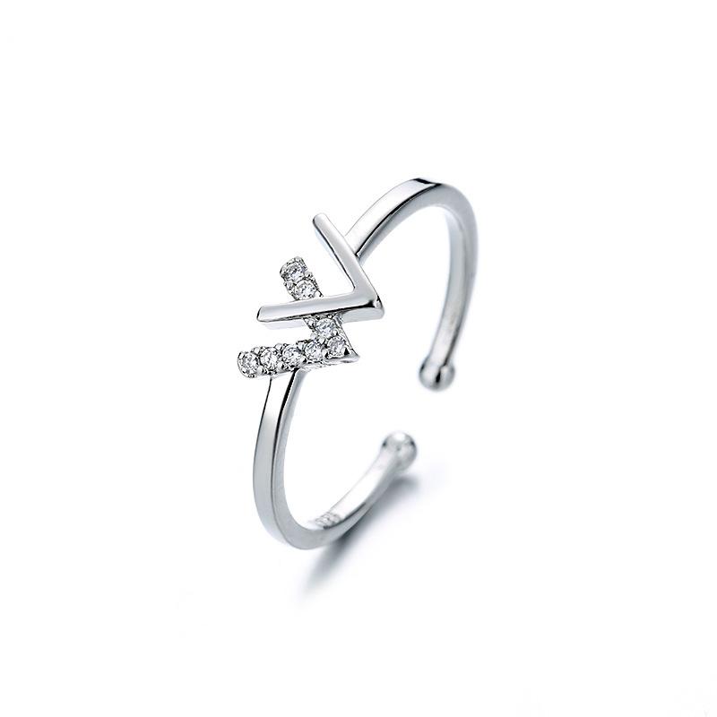 Personalized Trendy Xw Ring Flash Diamond W Letter Earrings Double V Bracelet Niche Necklace