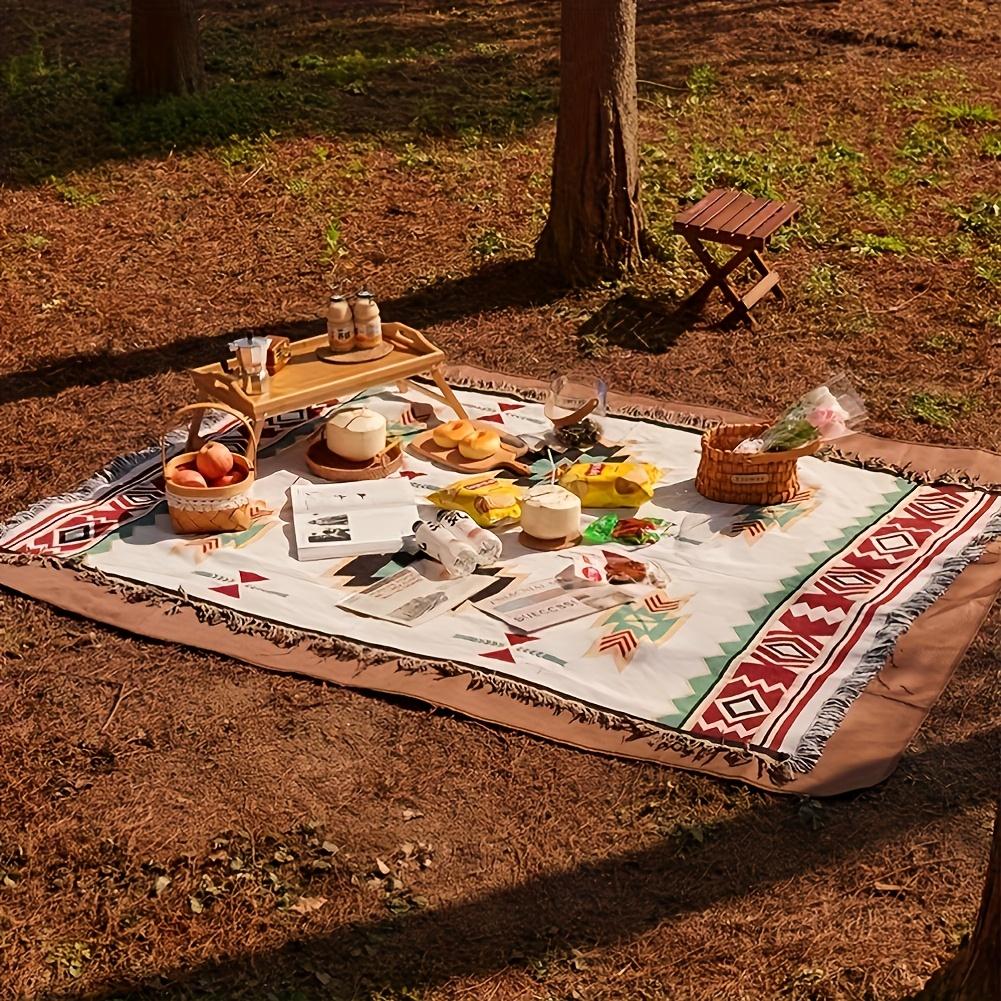 1ks Vodotěsná pikniková podložka - Odolný polyester s diagonálními pruhy, Lze prát v pračce, Ideální pro kempování a venkovní dobrodružství, Kempingové příslušenství