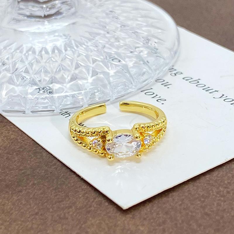 Blind Box Medieval Vintage Gold Niche Retro High-End Open Ring Color Treasure Light Luxury Ring Woman