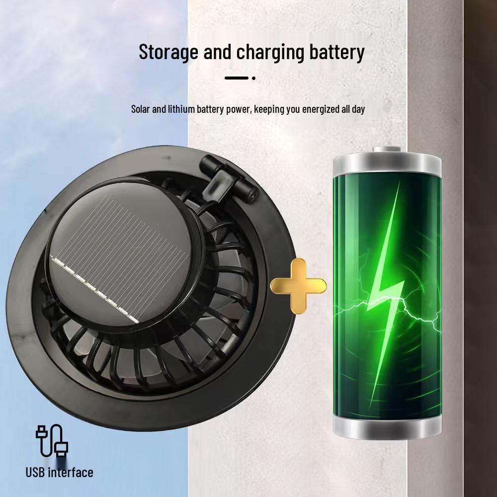 Chapéu de Pesca Recarregável com Ventilador Duplo Alimentado por Energia Solar para Proteção Solar