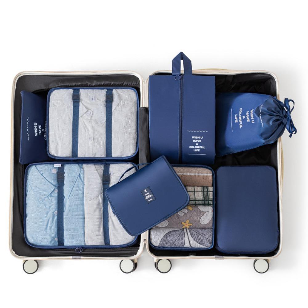 8Pcs Foldable Travel Organizer Set Large Capacity Luggage Storage Bags Portable Wardrobe  Underwear