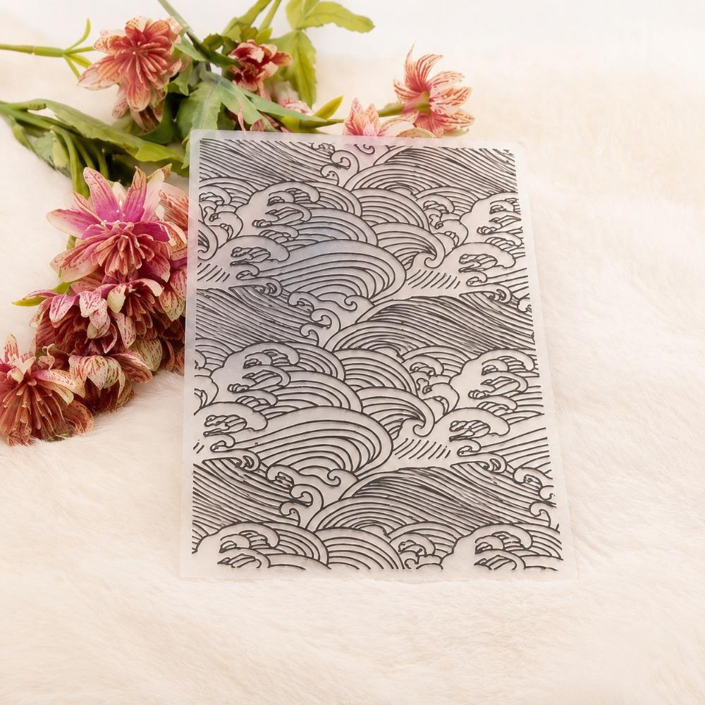 Wavy Pattern Embossing Template Reusable Embossing Plate Easy Use Embossing Mold Card Making
