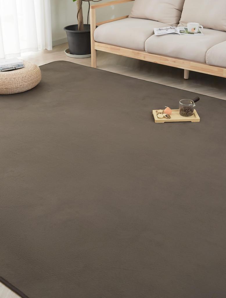 HARUMIN Washable 185x185cm 2 Tatami Scandinavian Odor Compatible with Underfloor Heating and Hot Brown Rug, (Approx. Mats), Style, Stylish,