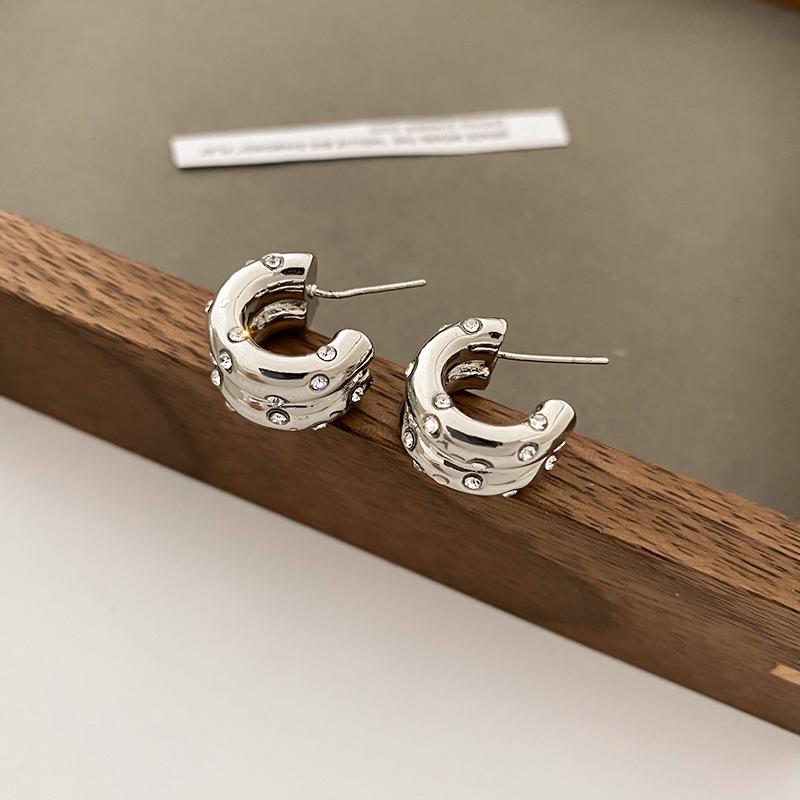 Neue Metall-Kreis-Kettenohrringe Kreative Persönlichkeit Geometrie Frittierte Teigkringel Kreis-Ohrringe Großhandel