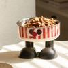 High-legged Cute Cat Food Bowl Cartoon Puppy Water Feeder  Cat Feeder Supplies
