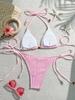 Sexy Swimwear Women Bikini Set Neck-mounted New Lace Up Two-piece Split Summer Swimsuit Holiday Beachwear Bikinis