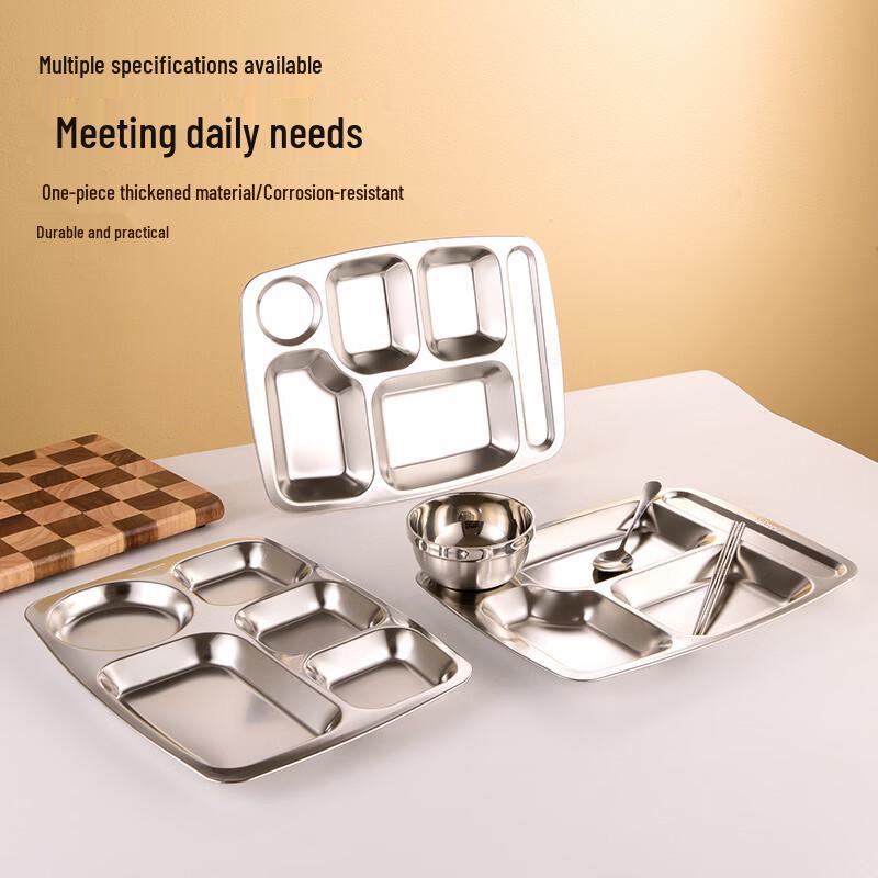 Stainless Steel Divided School Cafeteria Meal Tray