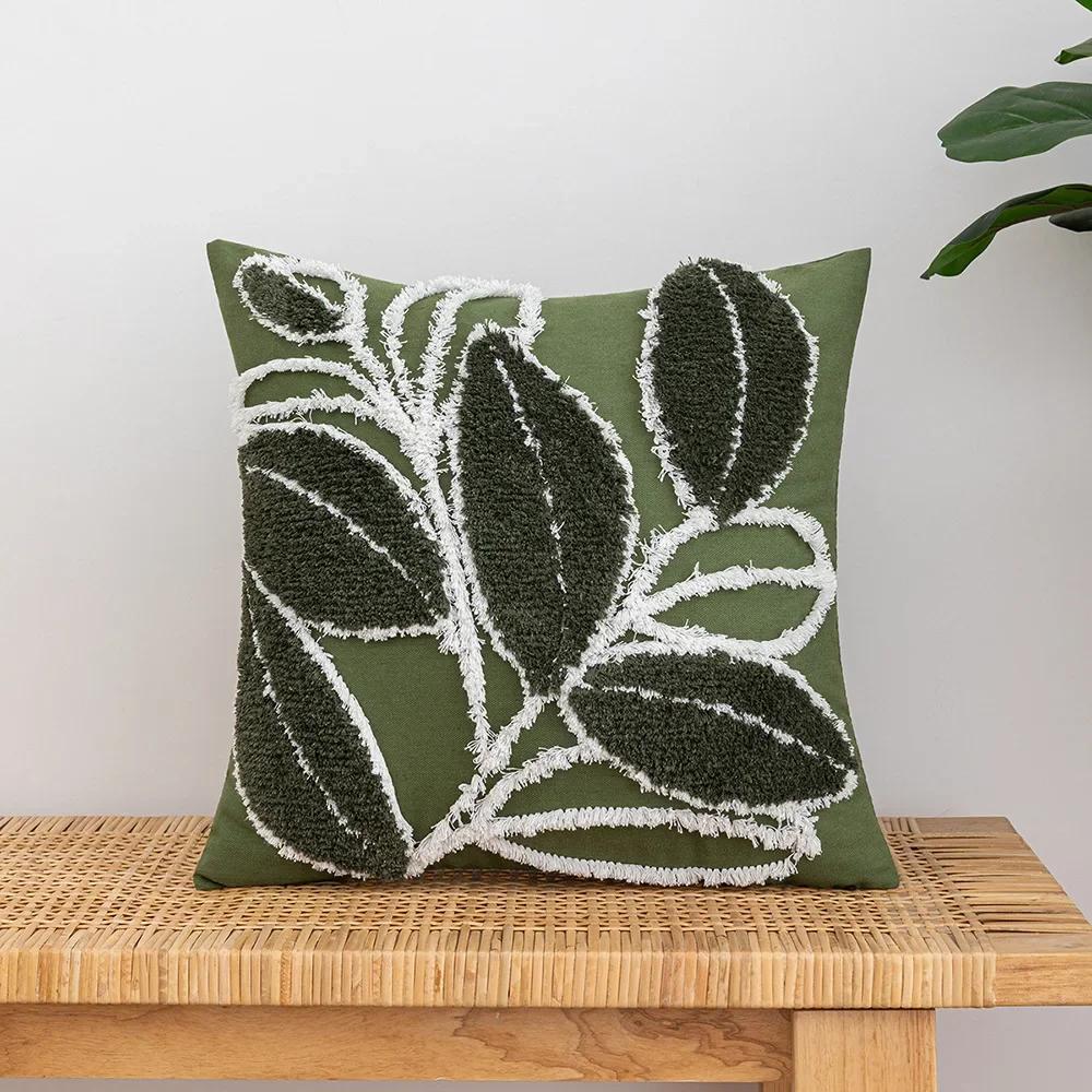 45x45CM Modern Green Throw Pillow Cover Artistic Design Living Room Sofa Cushion Cover Decorative Home Pillowcase