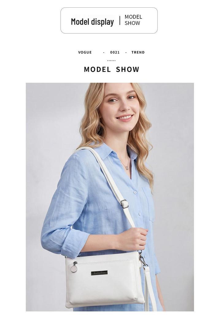 Women's Soft Leather Waterproof Crossbody Bag - 2026 Summer Fashion, Multi-layer, Versatile Single Shoulder Small Square Design