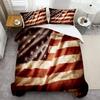 American Flag Pattern 3D Printed Duvet Cover Set Creative Retro Style Bedding Set Polyester Soft Comfortable Quilt Cover Set