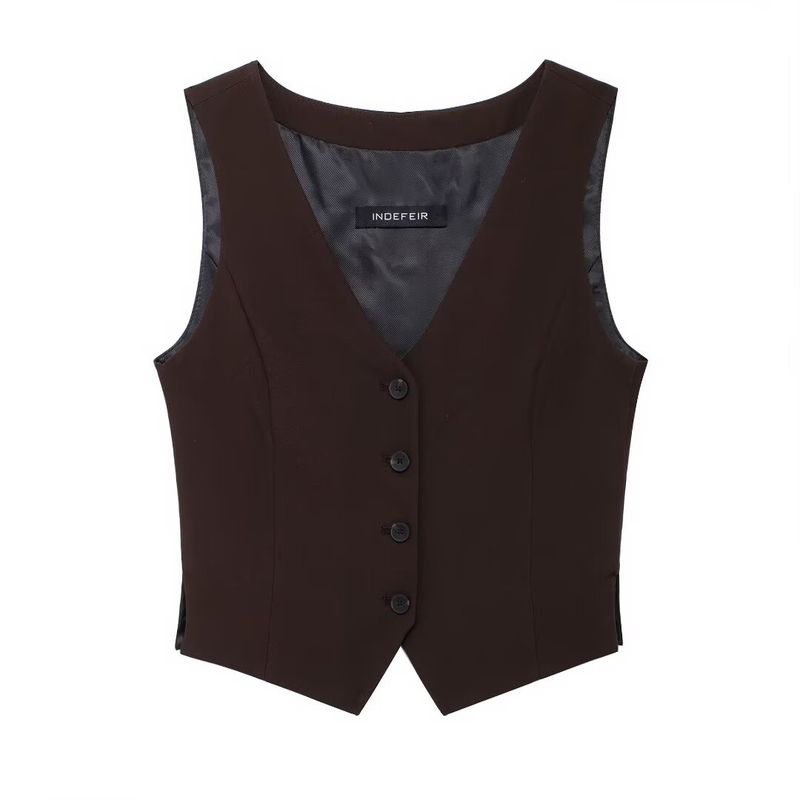 

Kaslead New Arrival Women s Fashion Style Side Slit Vest Casual Pants 2010702 4661505 Top L