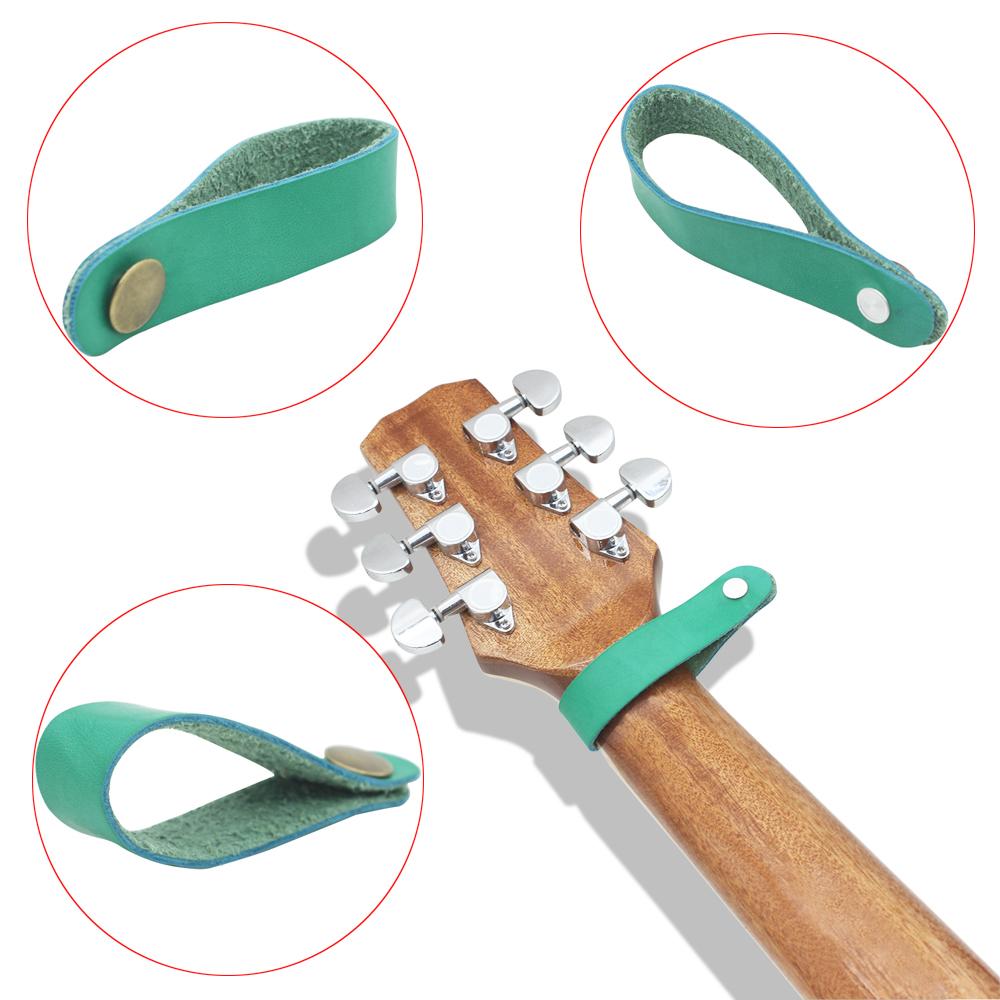 Botão de Suporte para Correia de Guitarra de Couro Portátil Durável M MBAT com Trava Segura com Fixador Metálico Forte Encaixa Acima do Braço na Cabeça