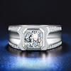 1ct  Moissanite Ring Platinum Plated Simple Micro Pave Mens Wedding Band