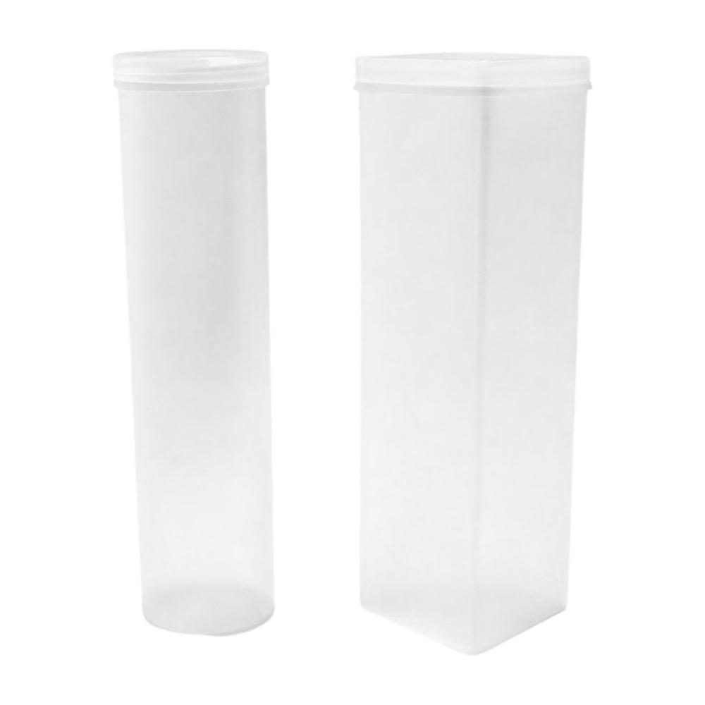 

2PCS Plastic Cookie Storage Box Transparent Round/Rectangular Food Storage Containers Space Saving with Lid Noodles Sealed Jar прозрачный