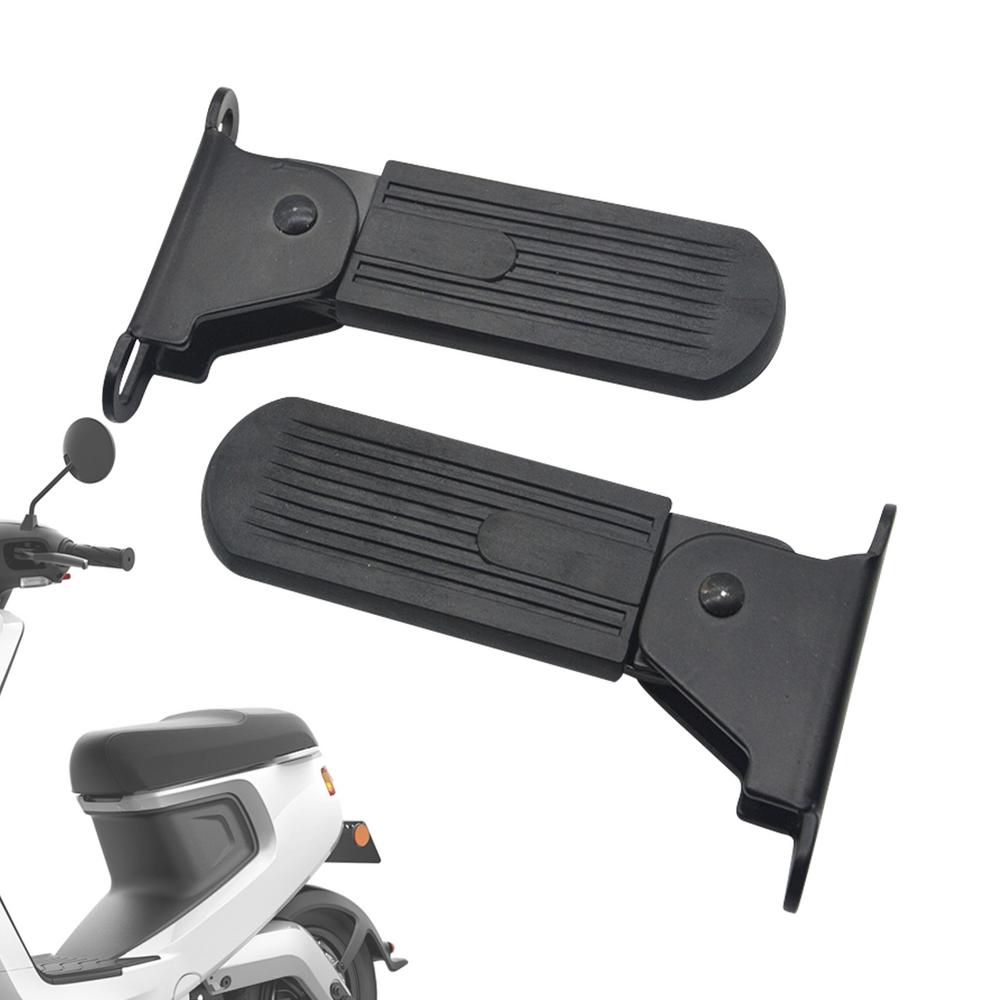 Motorcycle Foot Rest 2pcs Ebike Pegs Front Foot Pedals Electric Vehicle Accessories Foldable Passenger Pedal Supports For