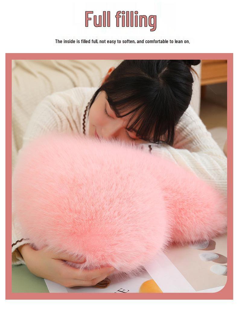 Heart-Shaped Faux Wool Love Pillow for Sofa and Office Chair Backrest
