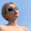 Futuristic Sunglasses Girls Vintage Lens Glasses Teenagers Hiphop Trend Nightclub Party Sunglasses for Adult Teens